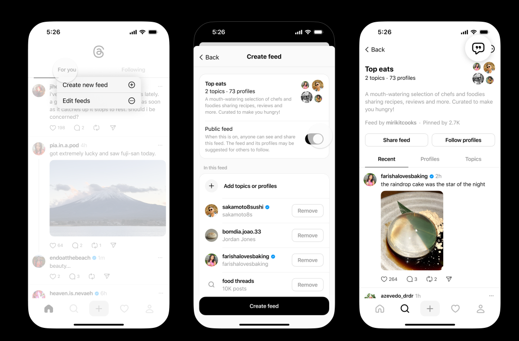 Threads now lets you share your custom feeds