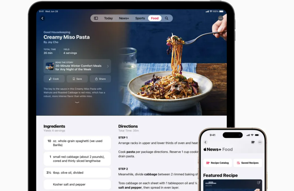Apple’s News app is getting a recipes section